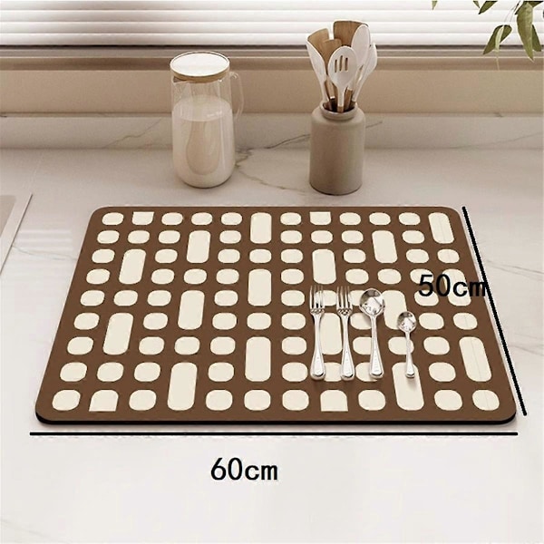 Diskställ Torkmatta Vattenabsorberande Kaffemaskin Matta Snabbtorkande Bänkskiva Matta Halkskydd Dräneringsmatta A