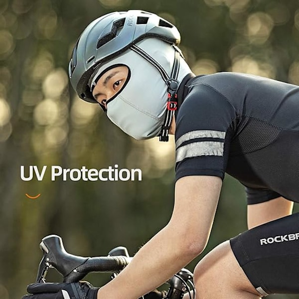 Svart-sommer Balaclava Sports Motorsykkel Sykling UV-beskyttelse for menn kvinner, Halsvarmer Balaclava UPF 50+, Ansiktsbandanas for Myopia Svart Grå Hvit