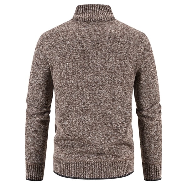 Stickade Casual Cardigans för Män Brown L