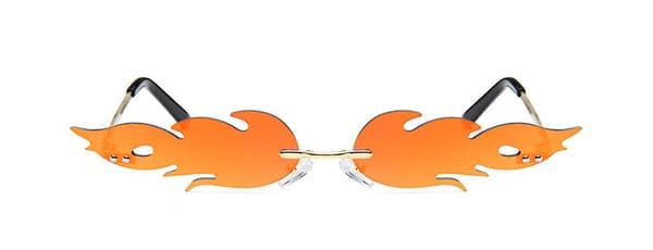 Solbriller Rimless-kvinne Wave Fire Shape Briller Til Fest (rød)