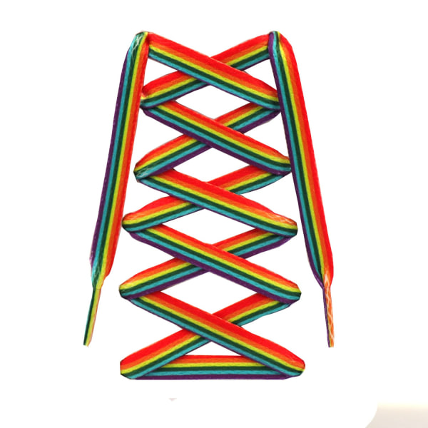 4 par regnbuesko lisser Gradvis endring tilpasset farge vertikalt mønster mote skolisser 120 cm