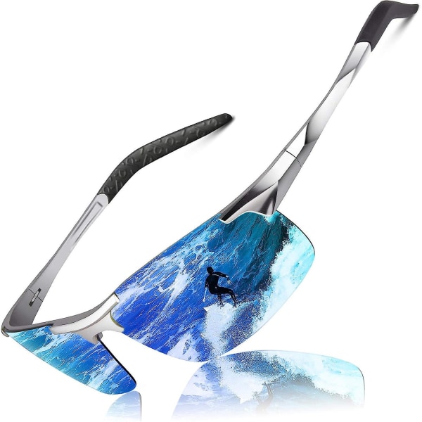 Polariserede solbriller Herresportsbriller Ultralette Al-mg metalstel Uv400 beskyttelse Kørebriller til mænd