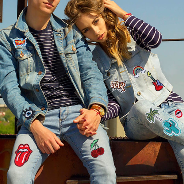 Stryge-på patch Fashion DIY assorterede stilarter broderede applikationspatches sy på stryge-på broderi dekorationspatches til tøj jeans hat t-shirt barn
