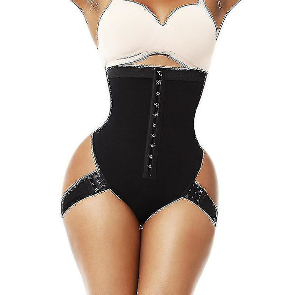 Cuff Tummy Trainer Kvinnlig Exceptionell Shapewear 2-i-1 Hög Midja Höftlyftande Byxor Black 4XL