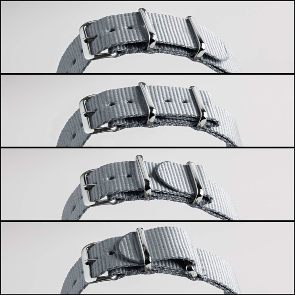 Watch - Klassiskt nylon watch i NATO-stil | Val av färg och storlek (20mm, svart, L245-260MM)