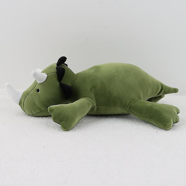 38cm plys legetøjs dinosaur dukke triceratops grøn