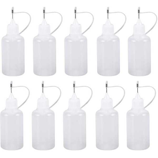 12 st plastflaskor med munstycken, precisionsspetsapplikator klämflaskor 30ML