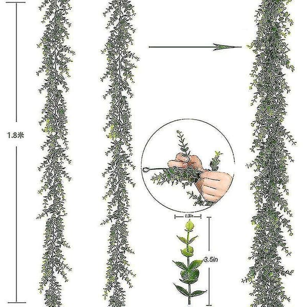 Teko eukalyptus vihreys Garland häätausta kaari seinäkoriste set2