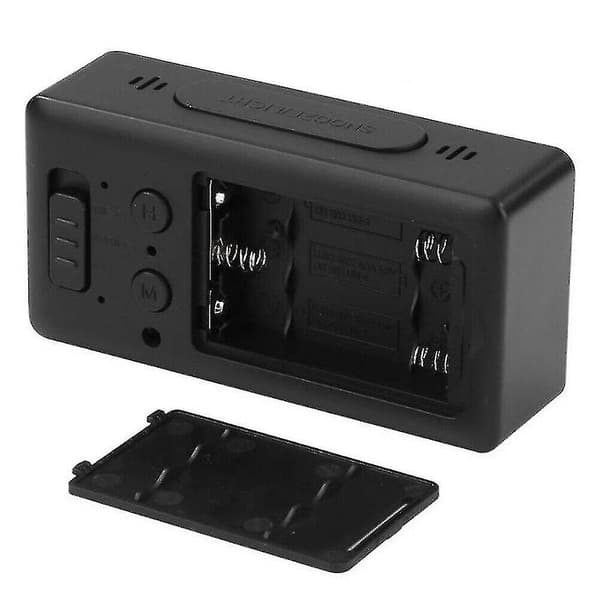 Digital LED Stor Display Väggklocka Spegel Elektronisk Alarm Tid black