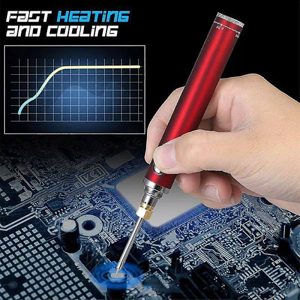 5v 15w Batteridrevet loddebolt, med USB-oppladbar loddebolt, justerbar spenning loddebolt Silver