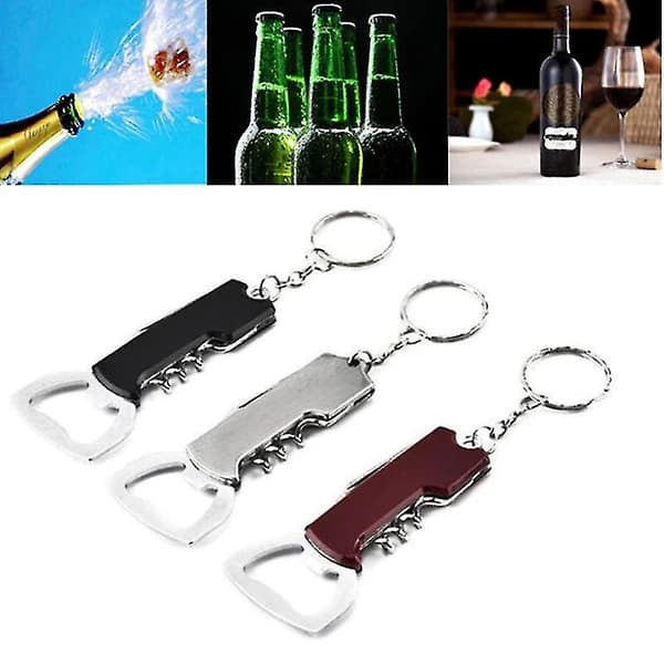 Multifunktionel flaskeåbner i rustfrit stål til vin, øl og dåser - Perfekt til køkkenet og baren