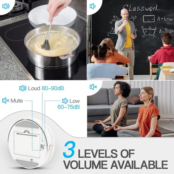 Digital kökstimer för matlagning, stor LED-display, magnetisk nedräkningstimer för klassrum, justerbar volym