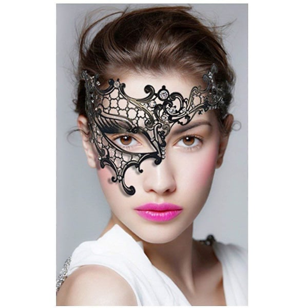 Maske til maskeradebal - Prinsesse - Sort maske til kvinder