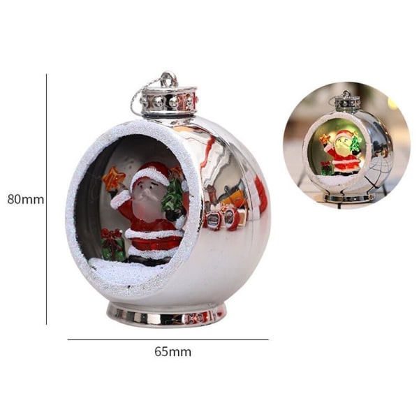 Joulupallo LED-valolla, joulukuuseen riippuva koriste, kotijuhlasisustus, joulupukki ja rahaa