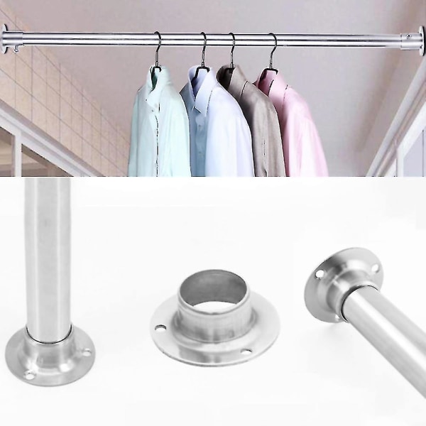 2pcs Thick Stainless Steel Flange Seat, Curtain Cloth Rod Round Tube Bracket