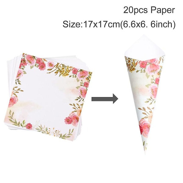 Staraise Kraft Paper Wedding Tray Konfettikartioteline Laatikko hääkoristeluihin Hääkonfettikartiot Hääpaperikartiot 20pcs paper
