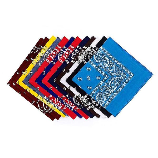 12 stk. Bandanas for menn og kvinner - Fashion Bandana - Myk og slitesterk bandana