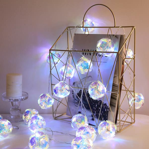 3m 20 LED lyskjede laserkule julelys rose rom dekorative lys - farget krystall