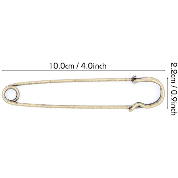 Sikkerhedsnåle Store Heavy Duty Sikkerhedsnål, Rustfrit Stål Sikkerhedsnål Bronze 100mm 15pcs