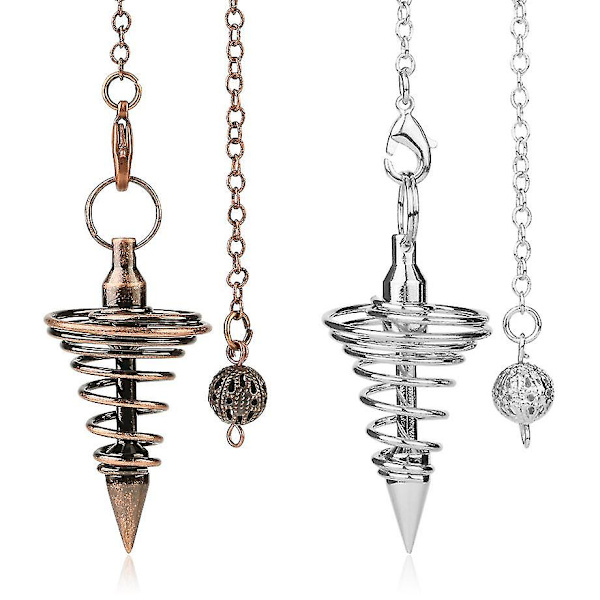 2 stk. Metal Spiral Pendul Halskæder Til Meditation Yoga