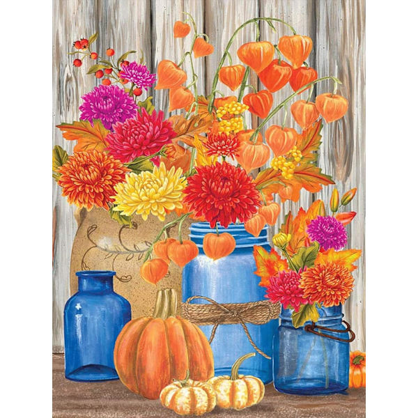 Voksen DIY Diamantmaleri Sæt Blomster, Diamantkunst Zuka Diamant Rund Diamantmaleri Tilbehør 30x40 cm/12x16 tommer