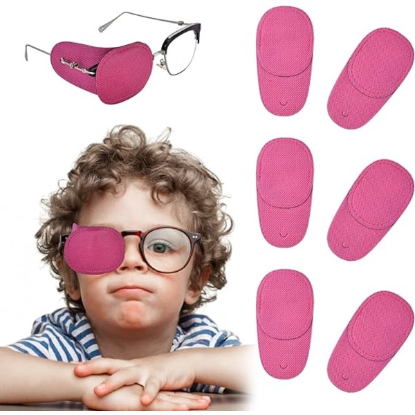 6 kpl Amblyopia-silmälaput, Pieces of Kids Amblyopia-silmälaput, karsastus, lasten silmälappu (vaaleanpunainen)