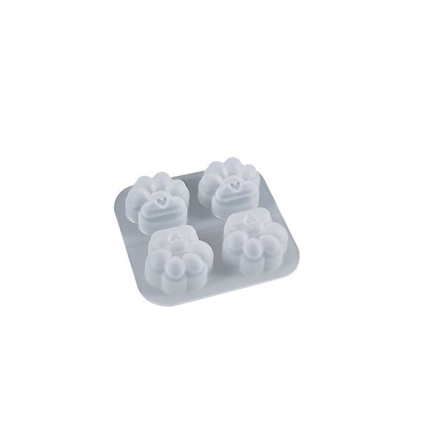 3 stk. 3d dekorative poteaftryk silikoneform non-stick kattepote varmebestandig 4 hulrums genanvendelig epoxyform