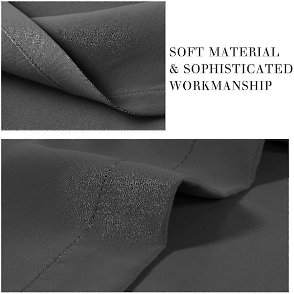 Lämpöeristetty pimennysoviverho, 26 x 68 tuumaa Charcoal Gray 2pcs