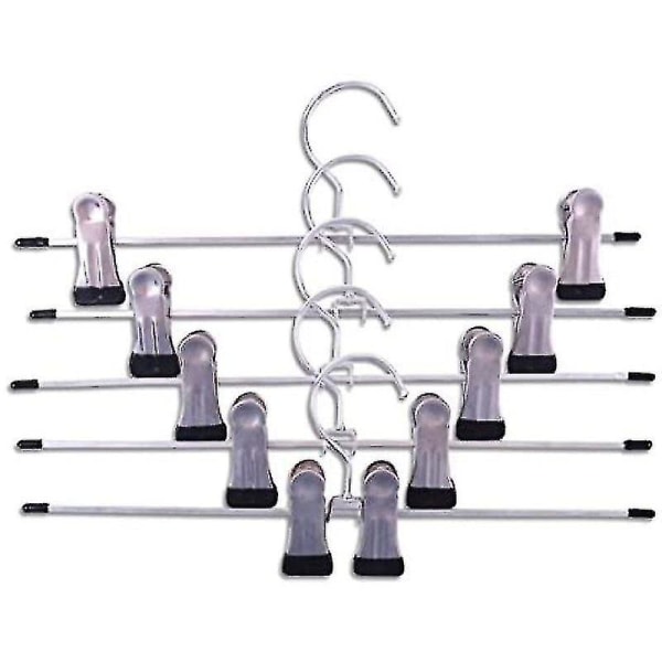 10 Pack Stainless Steel Pants Hangers With Clips Clothes Hangers