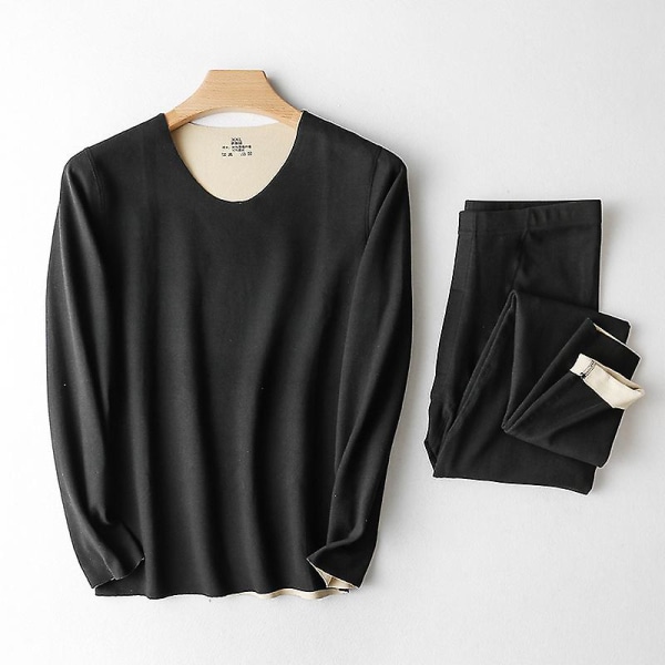 Herre Termisk Underlag Sett Base Layer Fleece Fôret Myk Topp Bunn XXL