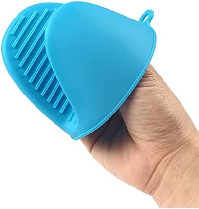 Mini tykk silikon varmebestandig grytevott for baking, matlaging, grill blå