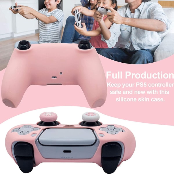 Sød hudbeskyttelse til PS5-controller, skridsikker silikonebeskyttelse, gummibeskyttelse, sort og blå