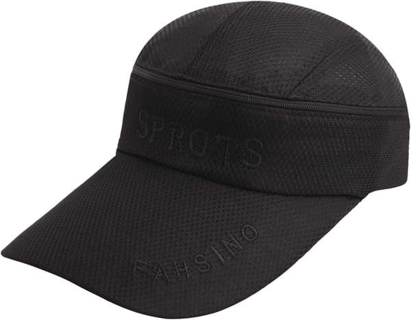 Avtakbar Baseball Cap, Pustende Mesh Solhatt, Tom Lue for Menn, Svart