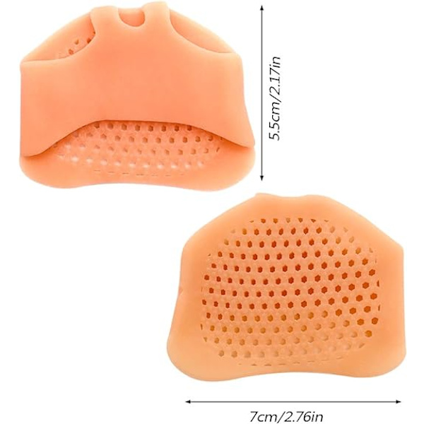 4 par metatarsal dynor, fotvalvskuddar, mjuka gel tåseparatorer, andningsbara silikon framfotsavlastare stretchers, utmärkta för kvinnor, neurom