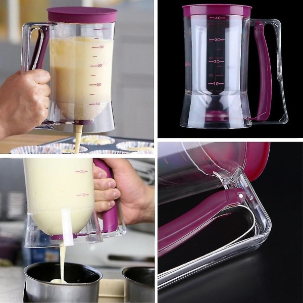 2017 Ankomst Populært Diy Værktøj 900ml Cupcake Pandekage Batter Dispenser Muffin Hjælper Mix Kagedejkande Bagning