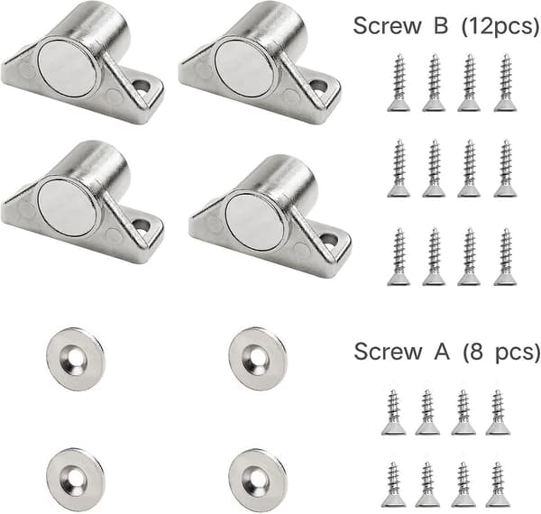 Dørmagneter Magnetisk Lukning Pakke Med 4 Silver