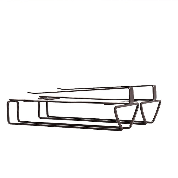 1 stk. Dobbel-rads vinglassholder i jern, slagfri, glassavløpsstativ, multifunksjonell hylle