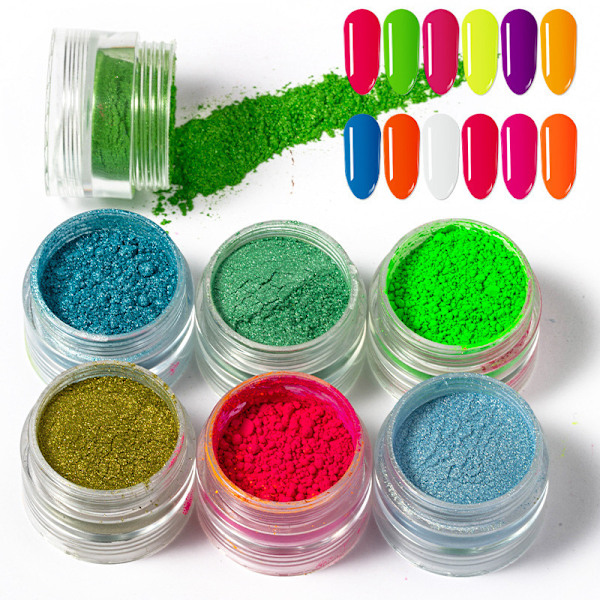 30 färger nagelpulver pigment fluorescerande nagelpulver iriserande pulver pigment nagelpulver för nagelkonst