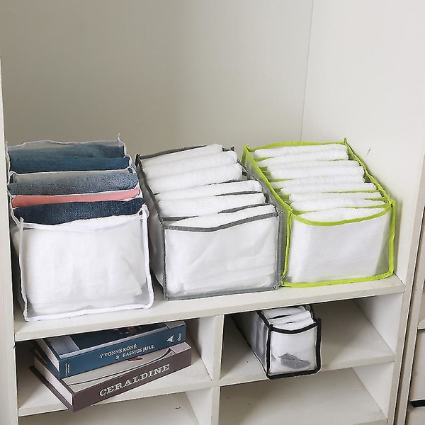 Sammenleggbar Garderobe Klær Skuff Organizer Flerbruks Stor Kapasitet Rom Lagringsboks Ny 9 Grids Green