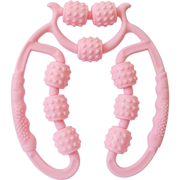 Fit Roll Pro Massager Cellulite Trigger Point Massasjerulle, Multifunksjonell for nakke, arm, ben, vevssmertelindring og dyp fascialøsning Rosa