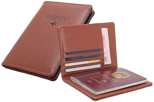Pas etui i læder med RFID-beskyttelse, rejseetui til pas, pasmappe, pas