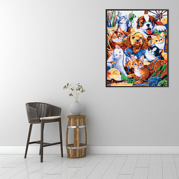 12x16 tuuman DIY timanttimaalaus 5d pyöreä timantti täysi timantti lemmikkiperheen ristipistot timantti olohuoneen makuuhuoneen koristelumaalaus