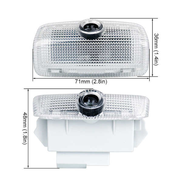 2 stk. velkomstlys Infiniti FX/G/M/EX/QX60/QX70/Q60/Q70/Q50 dørprojektionslampe standard hvedespids