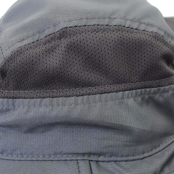 Solhatt, herr, dam, Upf 50+ utomhus UV sommarkeps med nackskydd, vandring, fiskehatt, strand hopfällbar safari buske, hattar, meshhatt Dark Gray