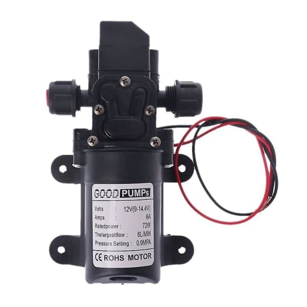 DC 12V 130psi 6L/min Vatten Högtryck Diafragma Själv Sugande Pump 70W