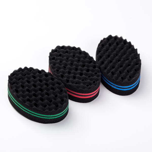 （1 st）Blå dubbelsidig två i ett Twist Magic Hair Sponge Afro Braid Style Dreadlock Coils Wave Hair Curl Sponge Brush