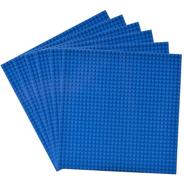 2 stk. Klassiske bundplader Byggeplader til byggeklodser 25,5x25,5cm Grå Blue