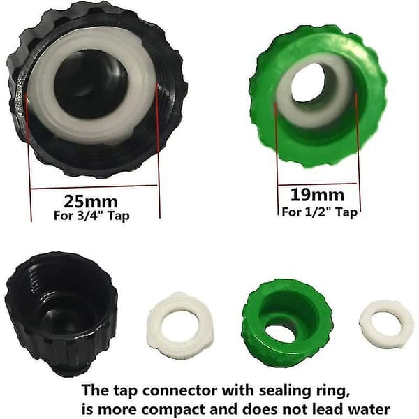 10-delt slangesett for hageslangetilkobling (2 dobbel plugg slange