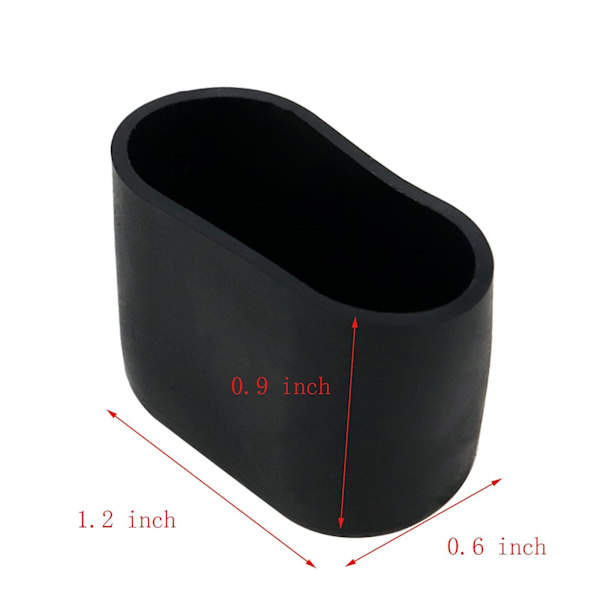 20 stk. sorte møbelfødder cover bordstol benpude gulvbeskytter, oval, gummi og pvc 15x30mm