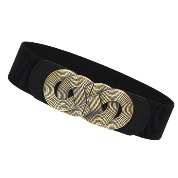 2 Elastiska band Dam Extra lång Herr Stor Antik mässing Spänne Modifikation XL Plus Bälte C